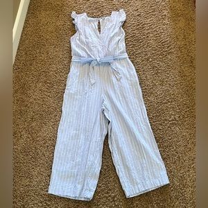Old Navy Pale Lavender Striped Jumpsuit